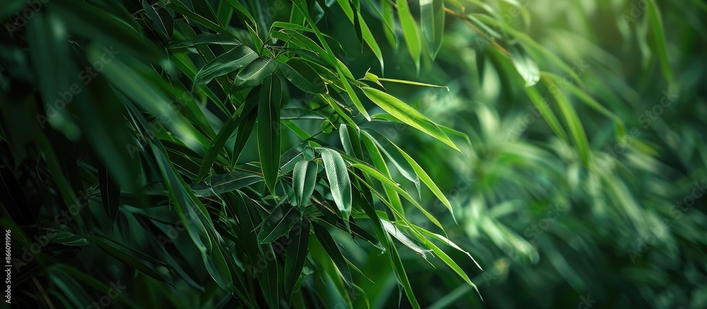 Aufkleber leaves of bamboo, creating the possibility of including a copy space image.