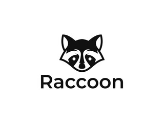 raccoon logo vector illustration. raccoon head logo template