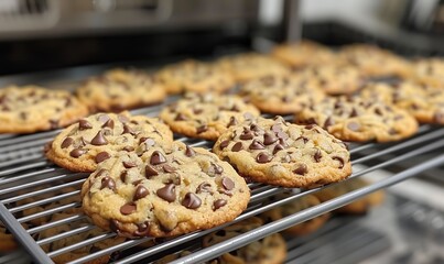 freshly baked chocolate chip cookies