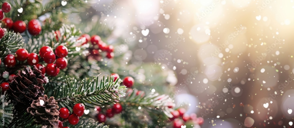 Poster christmas-themed background with a beautiful copy space image.