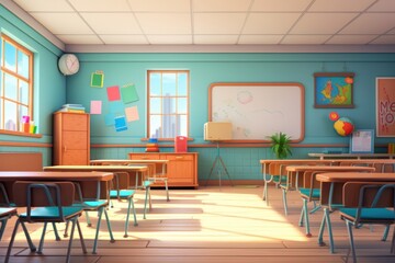 Fototapeta premium Classroom architecture furniture building.