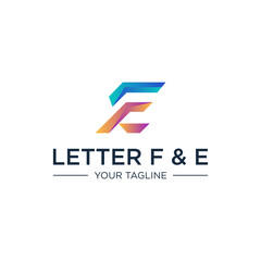 Modern Letter F and E Logo Design