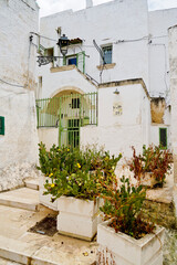 Il centro storico e la gravina di Massafra, Taranto, Puglia. Italia