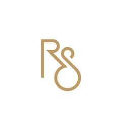 RS monogram fashion logo in gold color. R & S wedding luxury logo