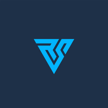 RS monogram logo in triange shape
