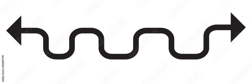 Wall mural arrow wavy black vector icon. simple black arrow vector. pointer to the right vector arrow isolated 