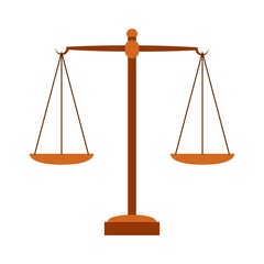 Vector illustration of balance scale on transparent background
