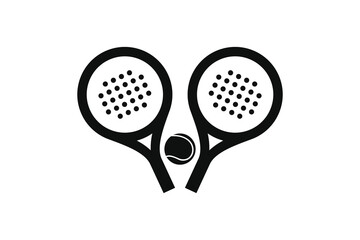 Padel logo padel Racket with ball logo design vector