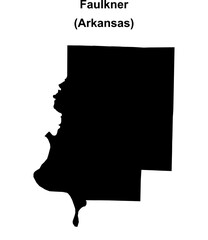 Faulkner County (Arkansas) blank outline map