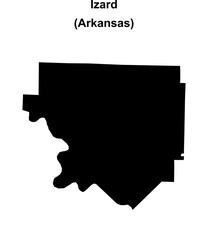 Izard County (Arkansas) blank outline map