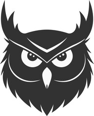 Owl Head Logo Vector Illustration.