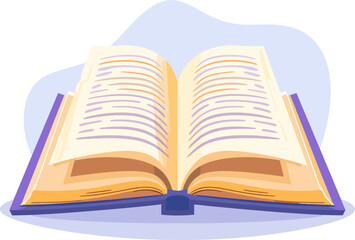 Open Book Flat Vector Illustration.