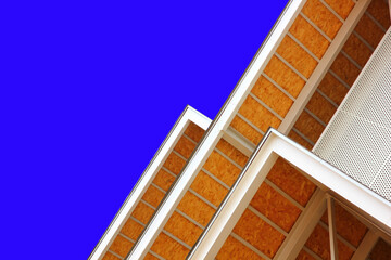 roof steel structure geometric design isolate on bule