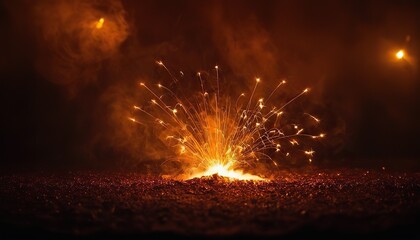 Glowing sparkler on blurred background Happy New Year background with glowing sparklers
