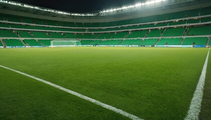 Obraz premium Football on the playing field in stadium