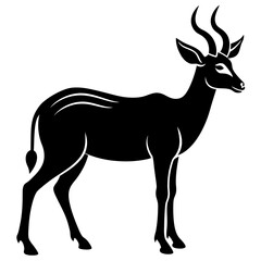 Antelope full body silhouette vector icon illustration