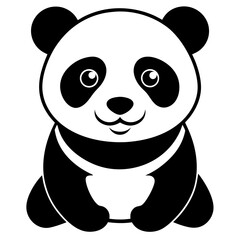 Fototapeta premium a cute panda silhouette vector art illustration