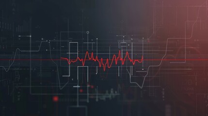 Naklejka premium Futuristic Health Monitor with Advanced Microchip Technology | Minimalist Vector Illustration of Sleek Device for Health Tracking