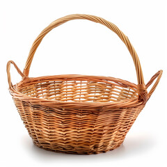 Obraz premium Wicker Basket Isolated on White Background