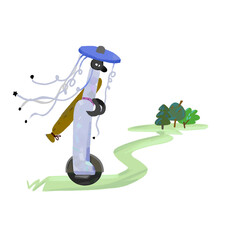 Riding a monowheel in the park © Icons8