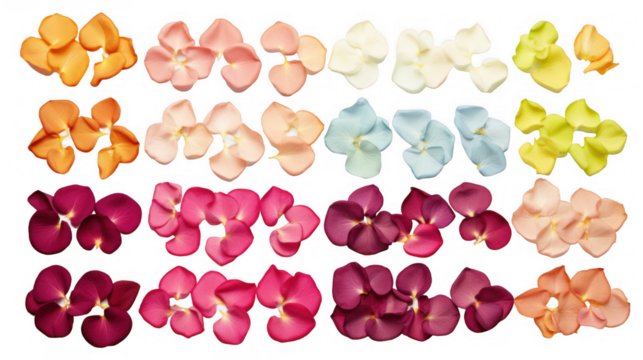 Variety of Colored Rose Petals