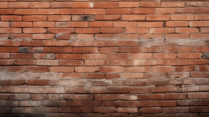 Fototapeta premium Old Red Brick Wall Texture, Rustic Background, Industrial Aesthetic with Copy Space