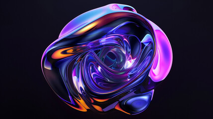 Abstract high-saturation gradient spheres wallpaper on a black background
