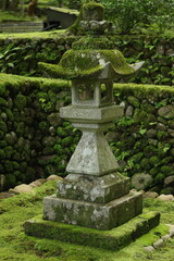 灯篭と苔　日本の風景　日本の和　和風