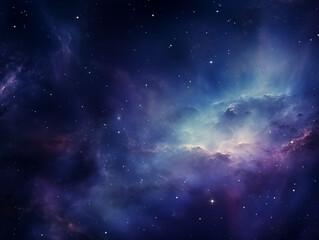 Stunning Cosmic Nebula, Deep Space, Purple and Blue Galactic Scene with Copy Space