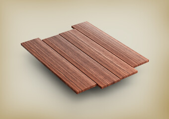 High Quality Seamless Realistic Brown Wooden Planks 3D Illustration