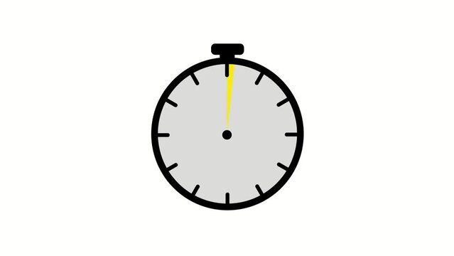 a stopwatch that turns on and counts down 5 seconds and turns off on a white background