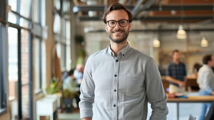 The man in modern office