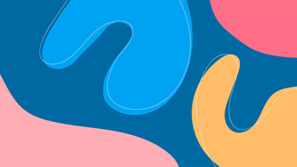 ABSTRACT BLUE BACKGROUND FLAT COLOR WITH HAND DRAWN SHAPES VECTOR DESIGN TEMPLATE FOR WALLPAPER, COVER DESIGN, HOMEPAGE DESIGN