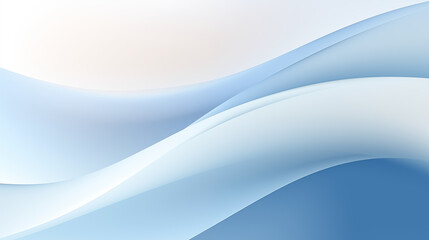 Fototapeta premium Minimalistic Abstract Wave Design, Soft Blue and White, Clean Background with Copy Space
