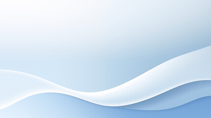  Minimalistic Abstract Wave Design, Soft Blue and White, Clean Background with Copy Space
