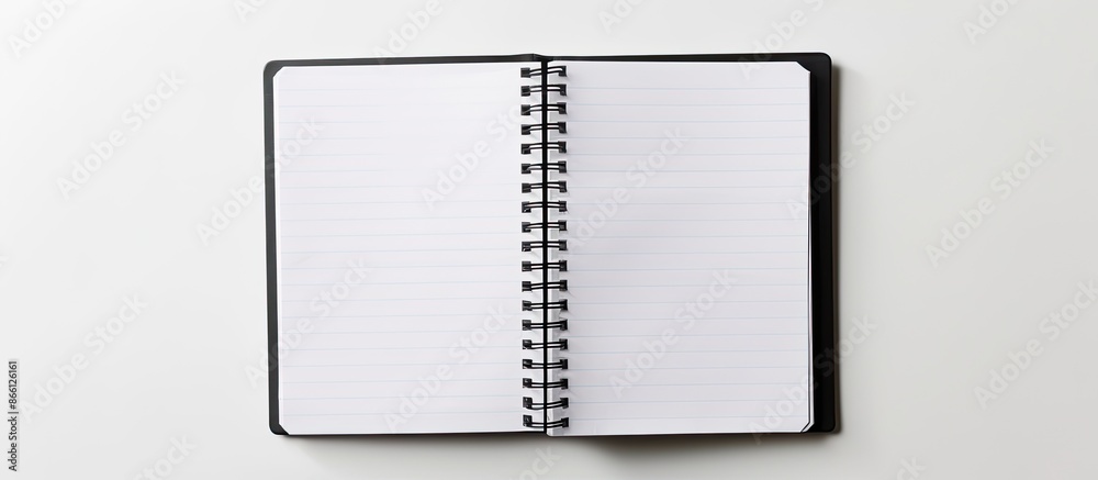 Aufkleber black notepad with copy space image on a white background.