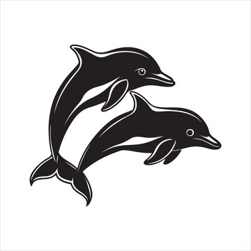 Dolphin silhouette design vector Art & Illustration AI Technology 