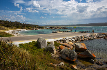Boat ramp at Binalong Bay, Tasmania.