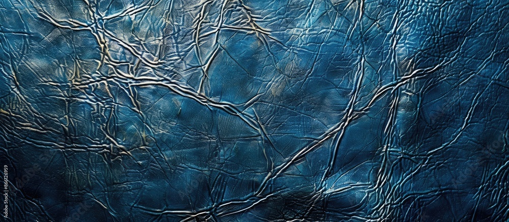 Aufkleber Abstract background and texture for design with a blue leather surface providing copy space image.
