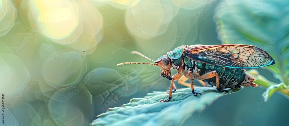 Poster cicadidae set against a blank copy space image.