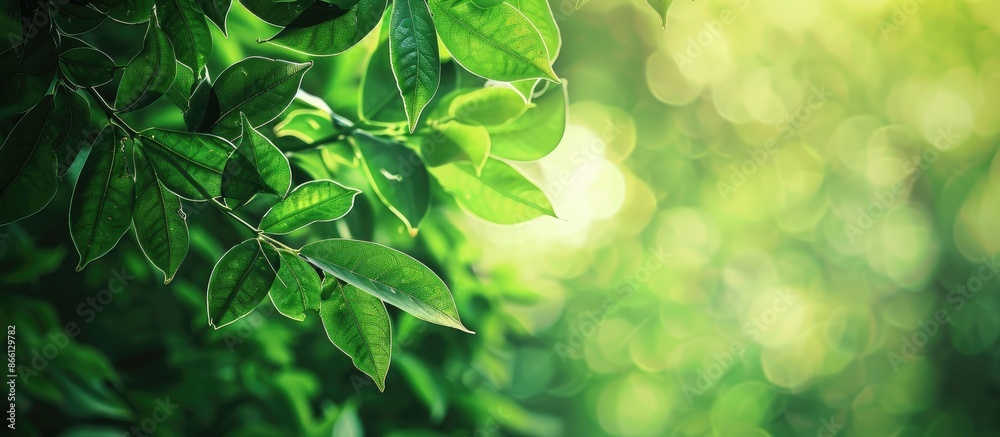 Poster background of green leaves with copy space image.