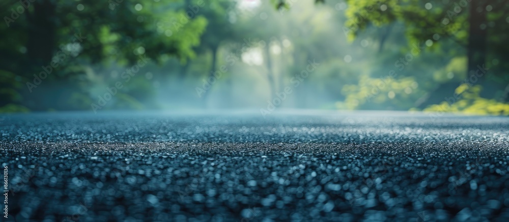 Poster blurred outdoor scenery with mist offers a creative asphalt backdrop with copy space image.