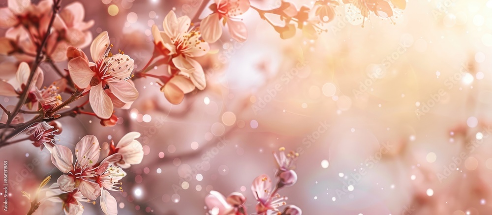 Poster Background of spring blossoms with a copy space image.