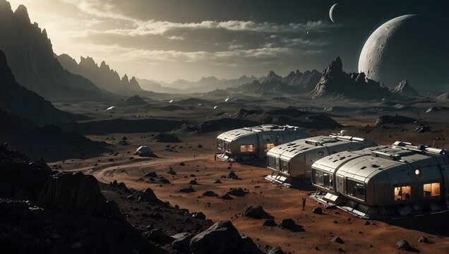 A futuristic colony established on the moon and the daily challenges its residents face ai_generated
