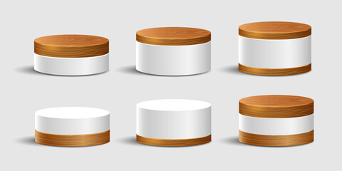 Wood round podium  for product display presentation