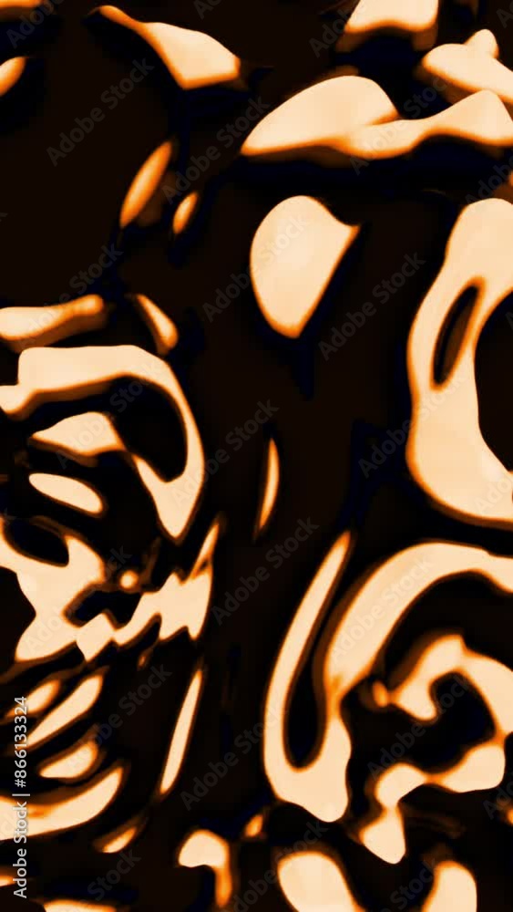 Poster orange and blue background. design. patterns create different shapes by rotating and changing the sh