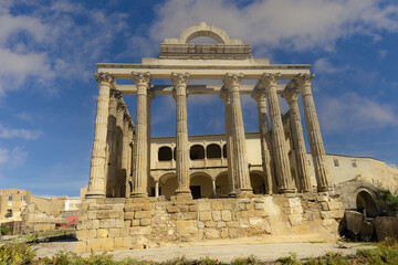 Ancient Roman Temple of Diana in Merida, Spain
