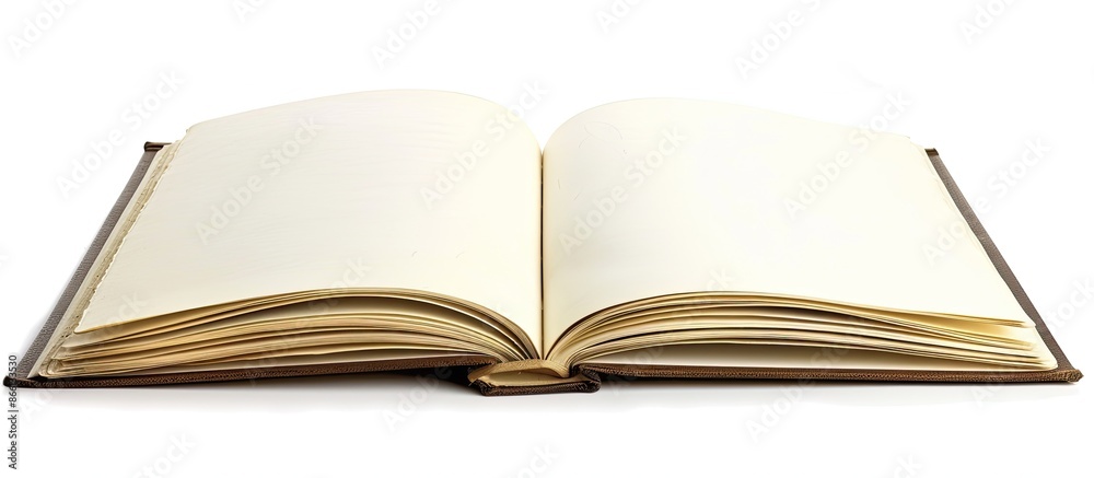 Aufkleber Close-up view of an open notebook with empty pages, ideal for a copy space image.