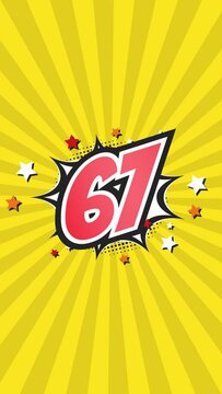 Animated Number 67 - Sixty-Seven - 67th sixty-seventh