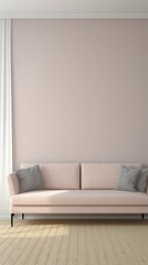 Fototapeta premium Aesthetic sofa in living room wallpaper architecture furniture building.